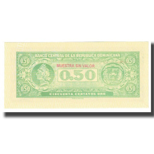 billete de banco, 
  
  República Dominicana, 
  
  50 Centavos Oro