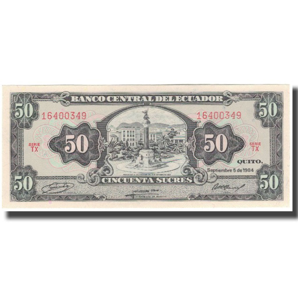 billete de banco, 
  
  Ecuador, 
  
  50 sucres