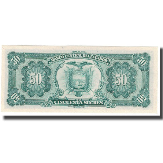 billete de banco, 
  
  Ecuador, 
  
  50 sucres