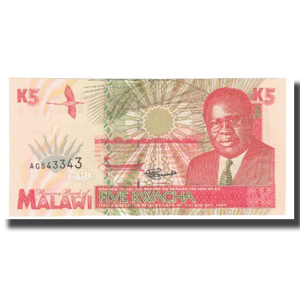 billete de banco, 
  
  malaui, 
  
  5 kwachas
