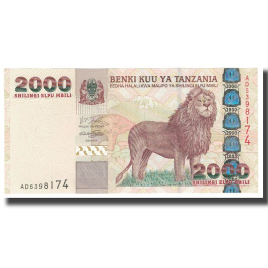 billete de banco, 
  
  Tanzania, 
  
  2000 shilingi