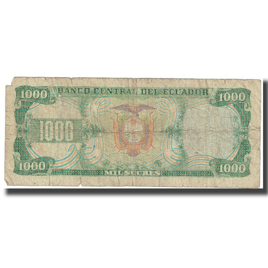 billete de banco, 
  
  Ecuador, 
  
  1000 sucres