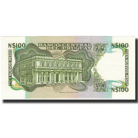 billete de banco, 
  
  Uruguay, 
  
  100 nuevos pesos