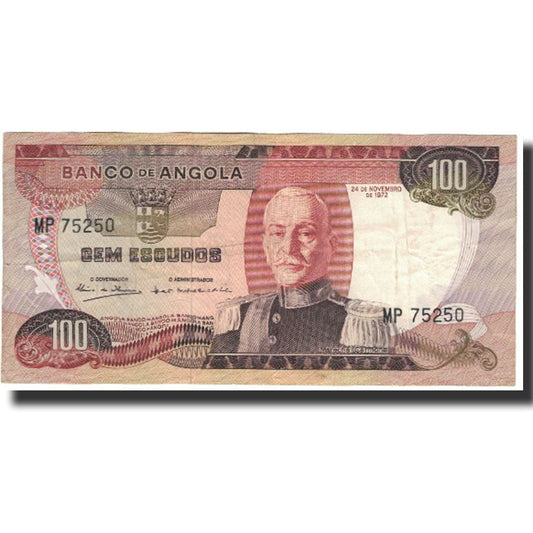 billete de banco, 
  
  Angola, 
  
  100 escudos