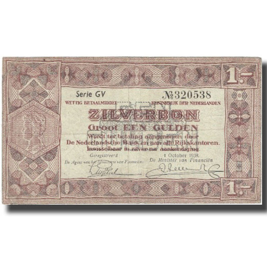 billete de banco, 
  
  Países Bajos, 
  
  1 florín