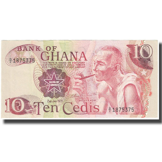 billete de banco, 
  
  Ghana, 
  
  10 cedis