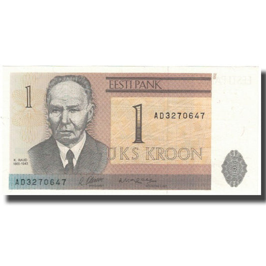 billete de banco, 
  
  Estonia, 
  
  1 corona