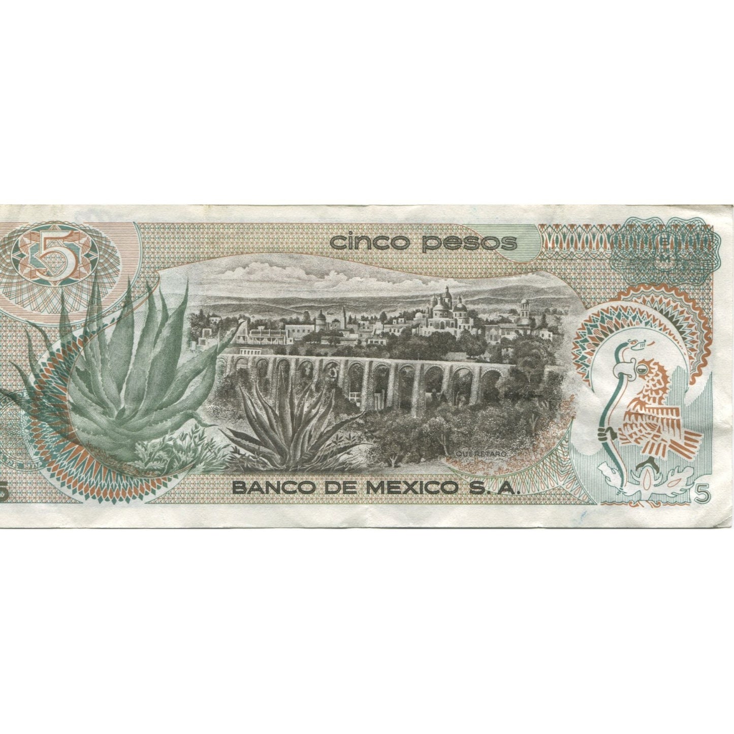 billete de banco, 
  
  México, 
  
  5 pesos
