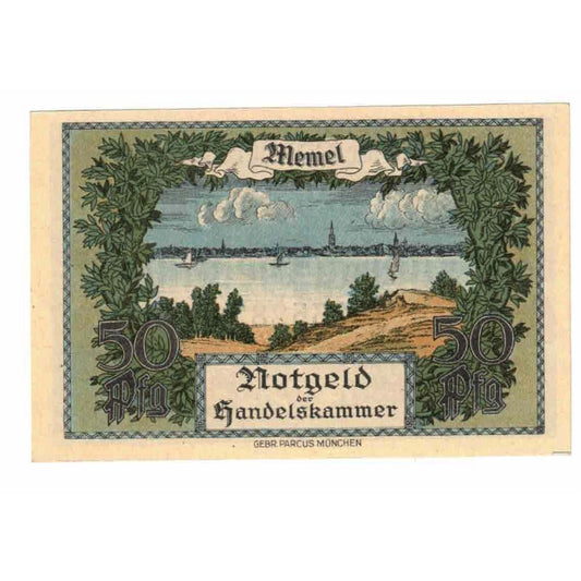 billete de banco, 
  
  Memel, 
  
  1/2 marca