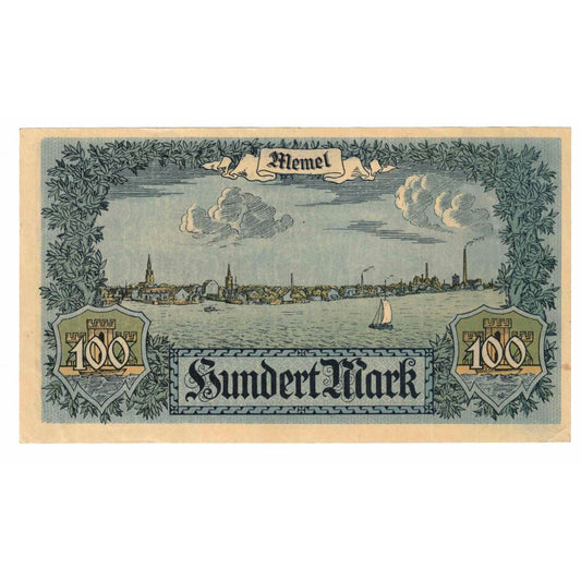 billete de banco, 
  
  Memel, 
  
  100 marcos
