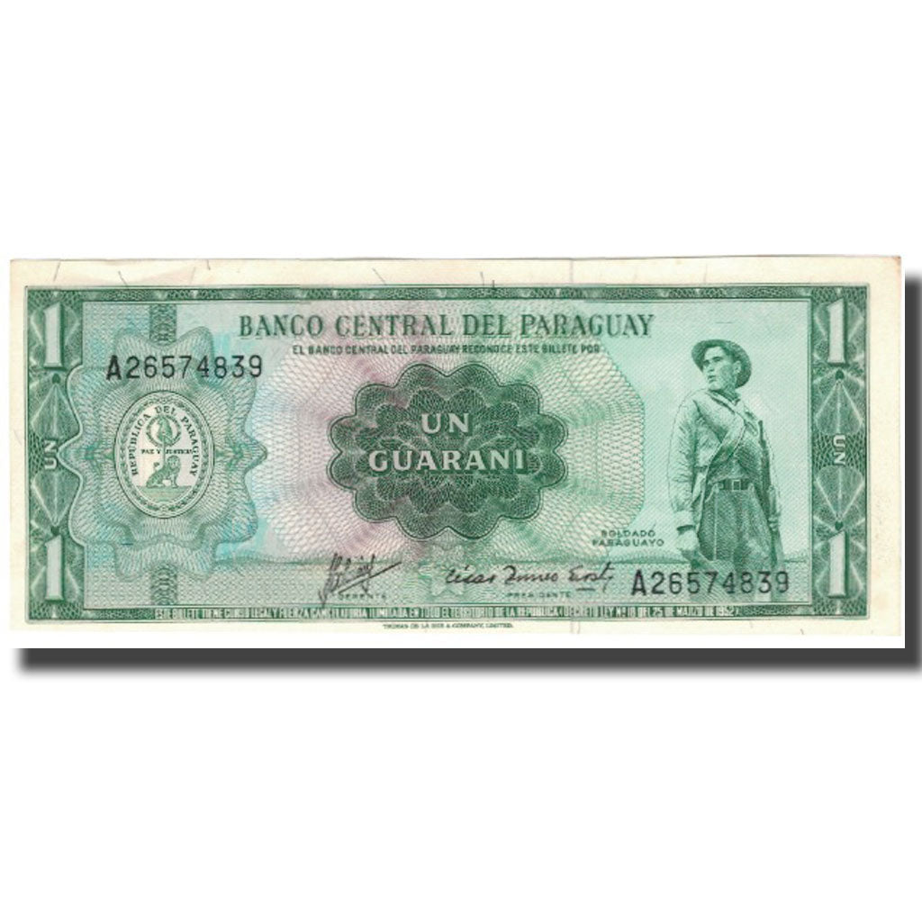 billete de banco, 
  
  paraguay, 
  
  1 guaraní