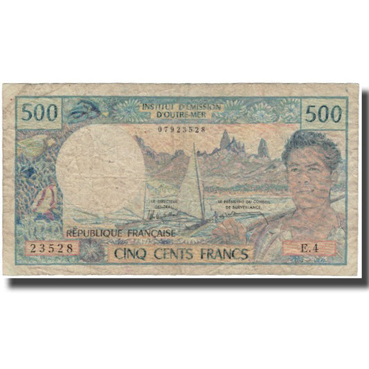 Billete de Tahití de 500 francos