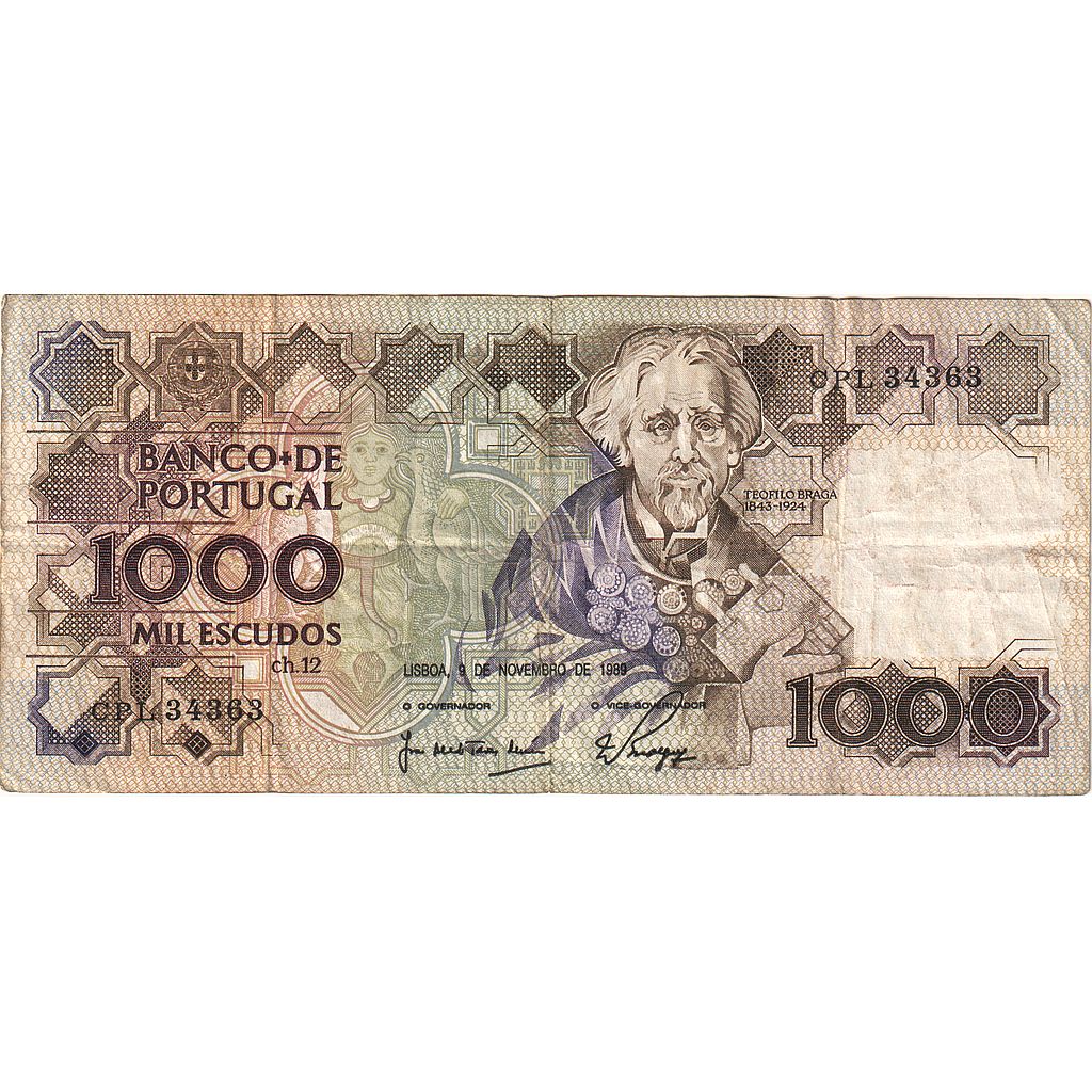 billete de banco, 
  
  Portugal, 
  
  1000 escudos