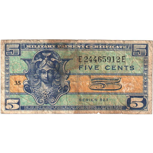 Billete de 5 centavos de Estados Unidos
