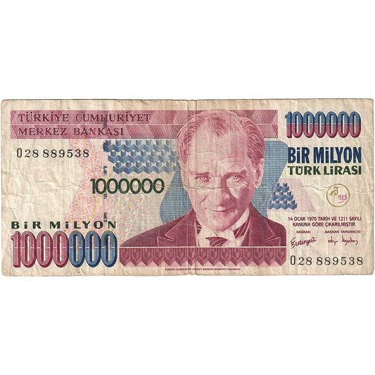 Turquía, 

1000000 liras, 

14/10/1970