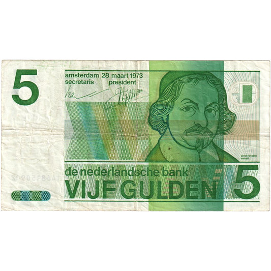 Países Bajos, 
  
  5 florines, 
  
  1973