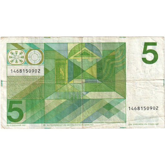 Países Bajos, 
  
  5 florines, 
  
  1973