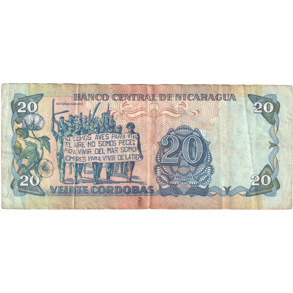 Nicaragua, 

20 córdobas, 

1985