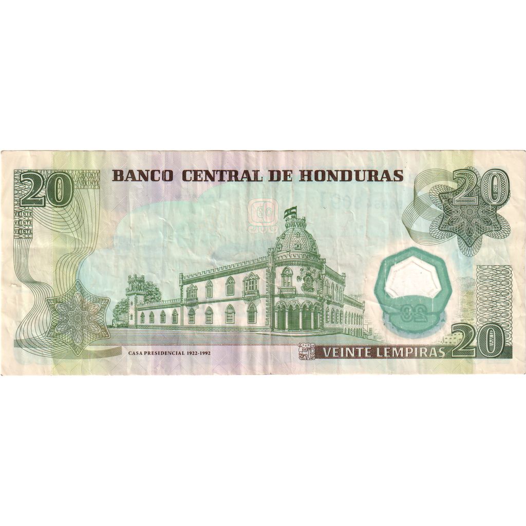 Honduras, 
  
  20 Lempiras, 
  
  2008
