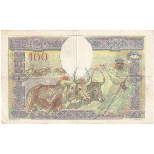 Madagascar, 

100 francos, 

Sin fecha (aprox. 1937)