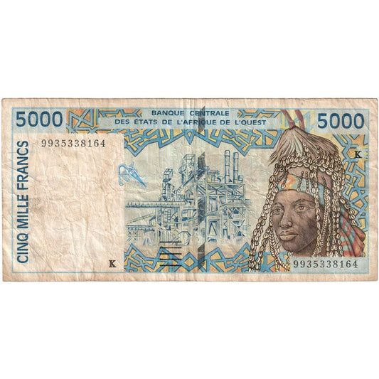 Estados de África Occidental, 

5000 francos, 

Sin fecha (1998)