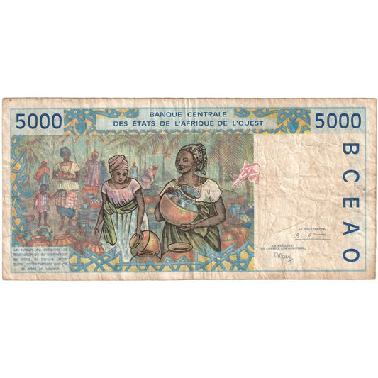 Estados de África Occidental, 

5000 francos, 

Sin fecha (1998)