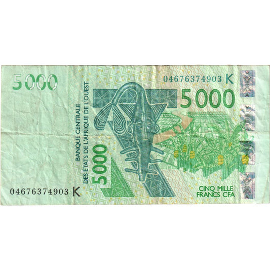 Estados de África Occidental, 

5000 francos, 

VF (20-25)