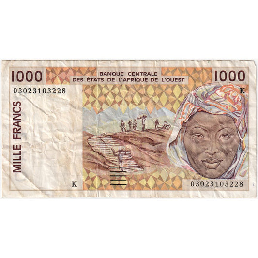 Estados de África Occidental, 

1000 francos, 

2003