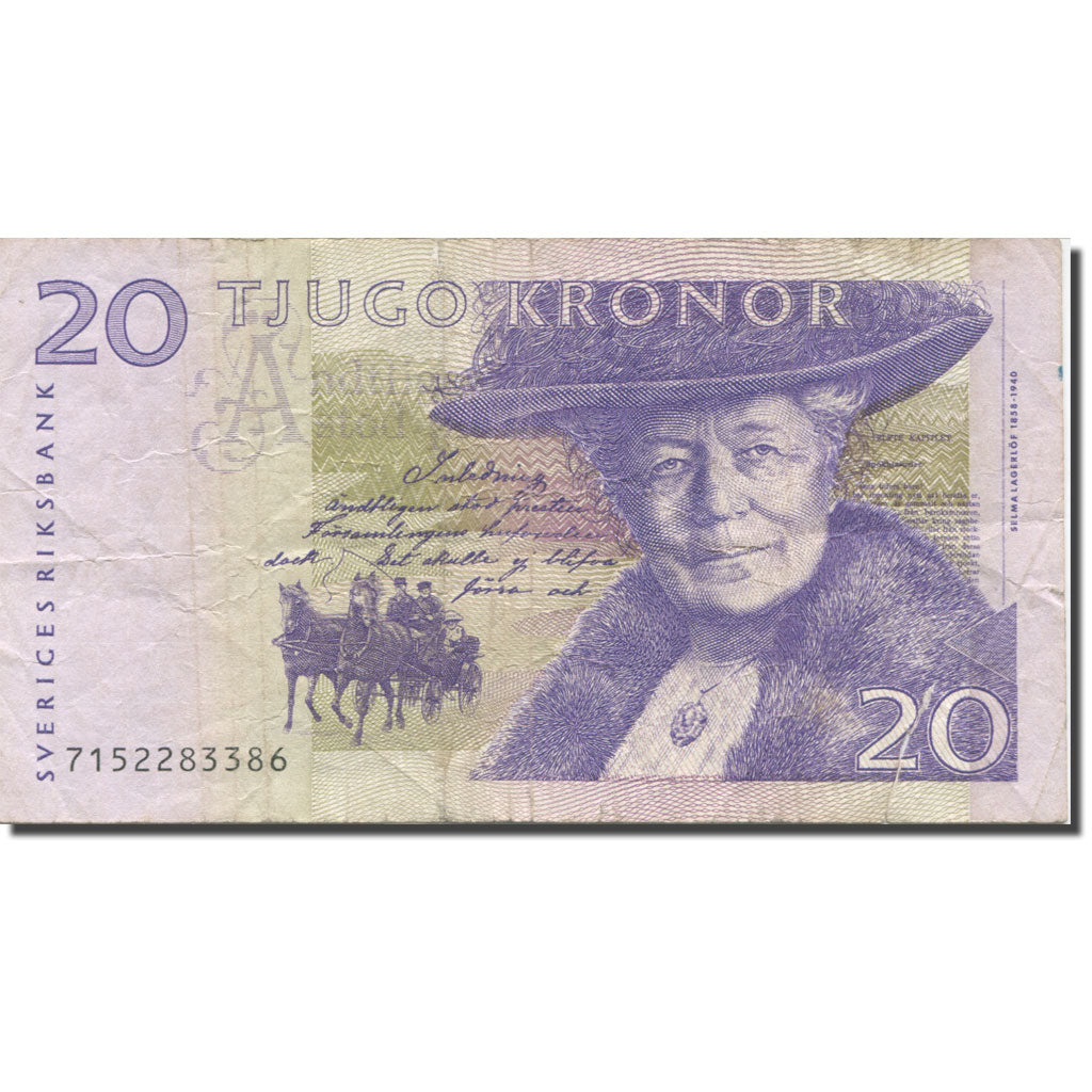 billete de banco, 
  
  Suecia, 
  
  20 coronas