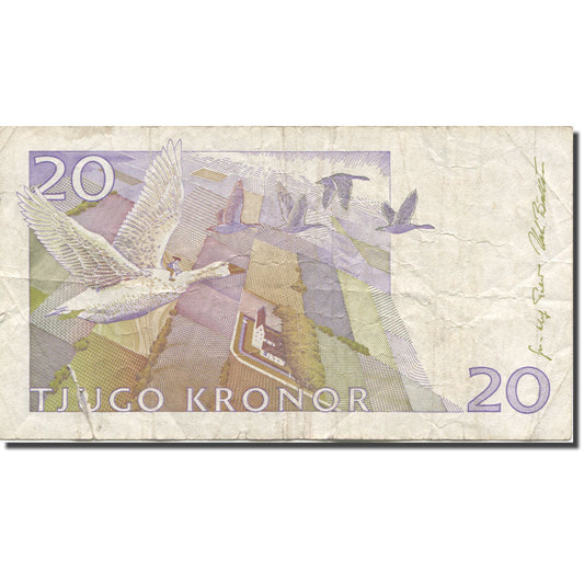 billete de banco, 
  
  Suecia, 
  
  20 coronas