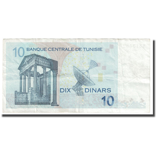 Billete de 10 dinares de Túnez