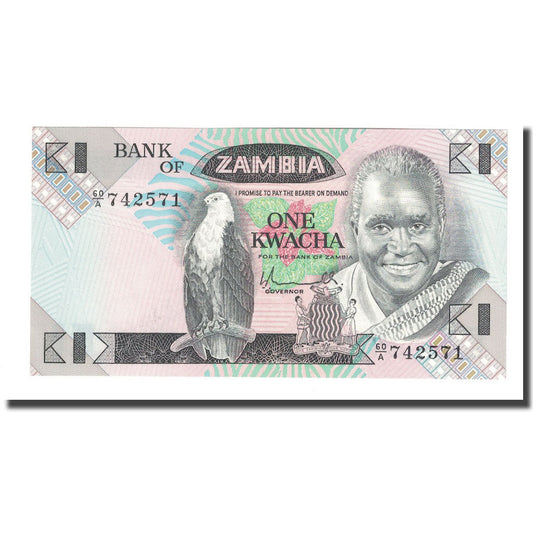 billete de banco, 
  
  Zambia, 
  
  1 kuacha