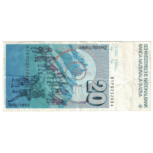 Billete de banco, Suiza, 20 francos