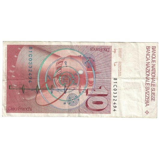Billete de banco, Suiza, 10 francos