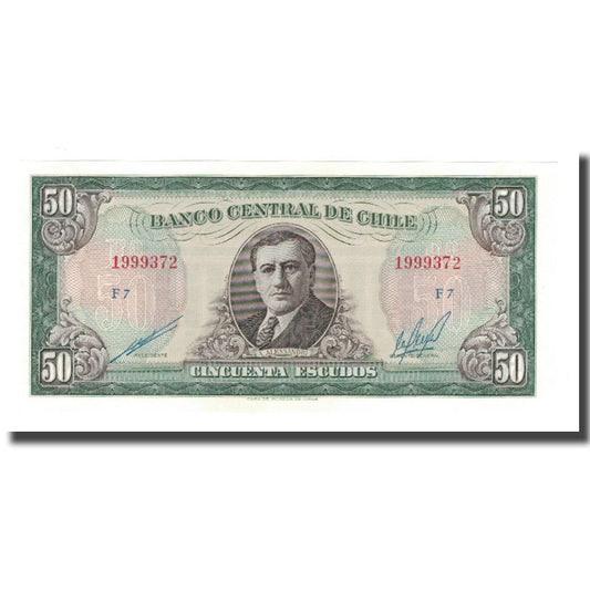 billete de banco, 
  
  Chile, 
  
  50 escudos