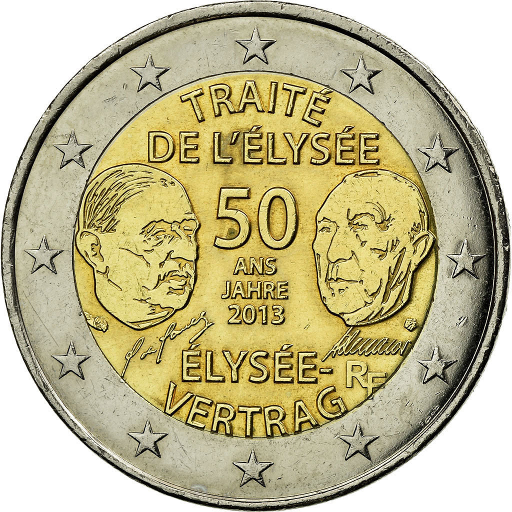 Francia,

2 euros,

Amistad franco-alemana
