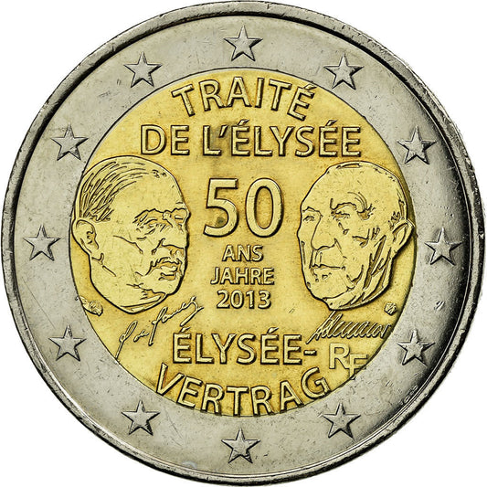 Francia,

2 euros,

Amistad franco-alemana