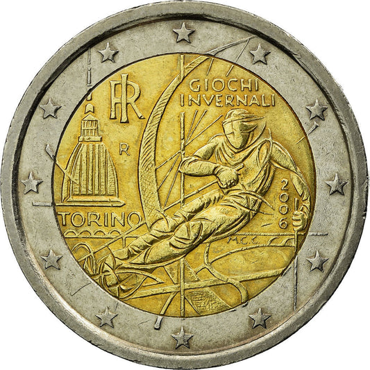 Italia,

2 euros,

Juegos Olímpicos de Invierno de Turín