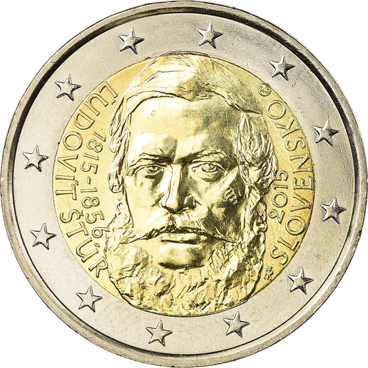 Eslovaquia, 
  
  2 euros, 
  
  Ludovit Stur