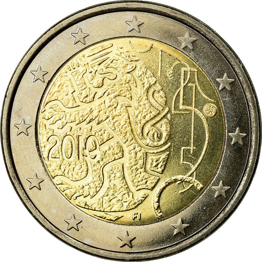 Finlandia, 
  
  2 euros, 
  
  emisión de la monnaie