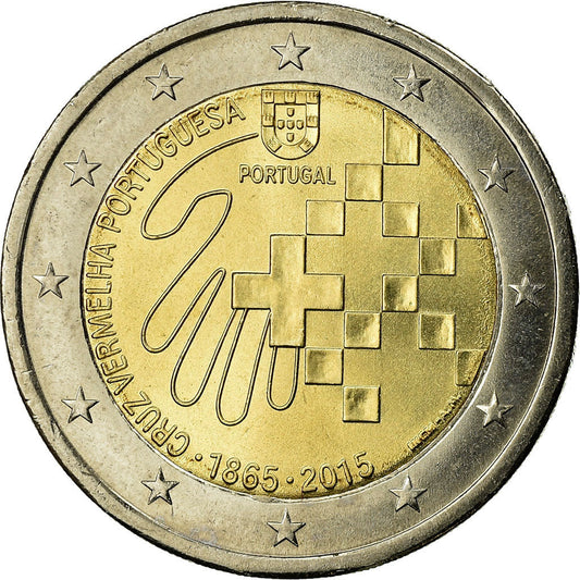Portugal, 
  
  2 euros, 
  
  150 aniversario de la Cruz Roja portuguesa