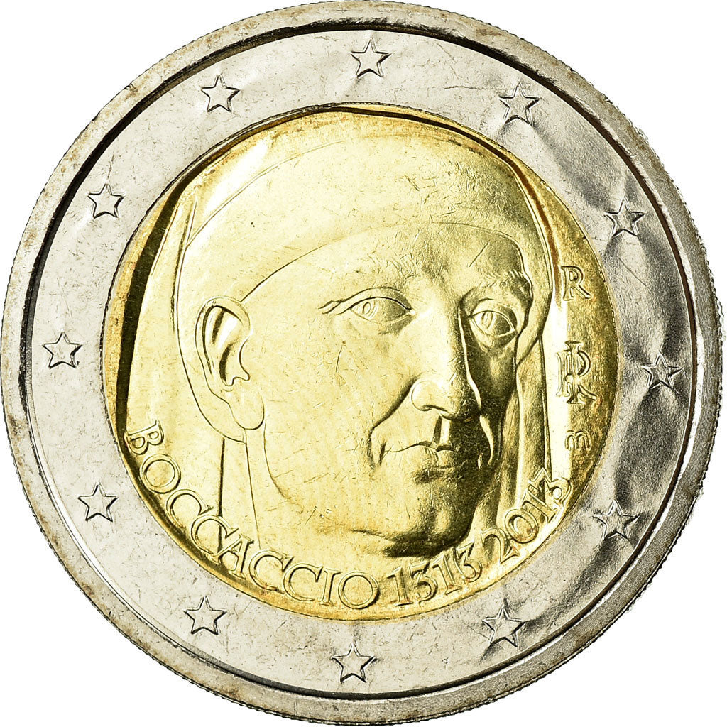 Italia, 
  
  2 euros, 
  
  Giovani Boccaccio