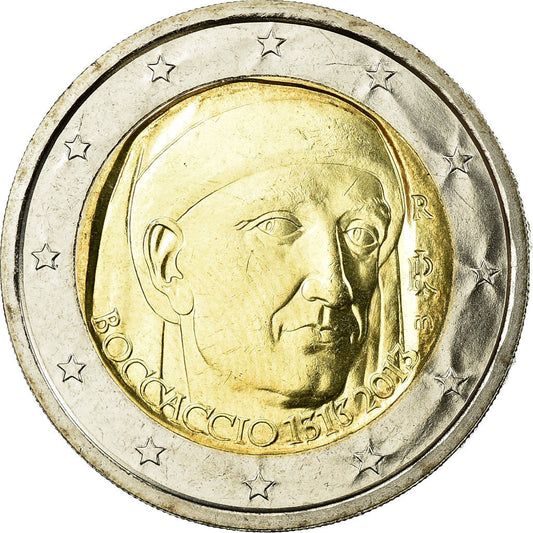 Italia, 
  
  2 euros, 
  
  Giovani Boccaccio