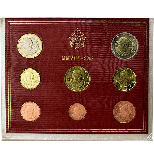 Vaticano,

1 céntimo a 2 euros,

2008
