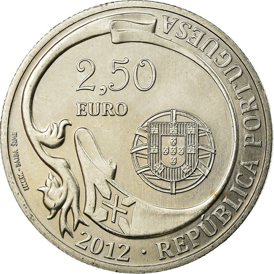 Portugal, 
  
  2-1/2 euros, 
  
  navire ecole sagres