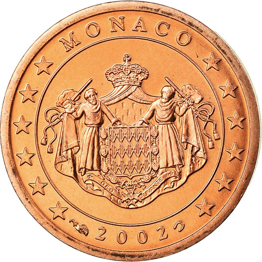 Mónaco, 

2 céntimos de euro, 

2002