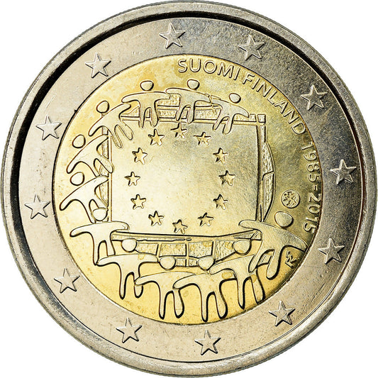 Finlandia, 

2 euros, 

Bandera