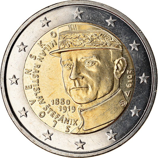 Eslovaquia, 
  
  2 euros, 
  
  Milán Rastislav Stefanik