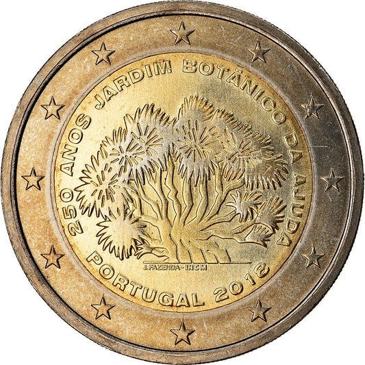 Portugal, 
  
  2 euros, 
  
  Jardín botánico de Ajuda