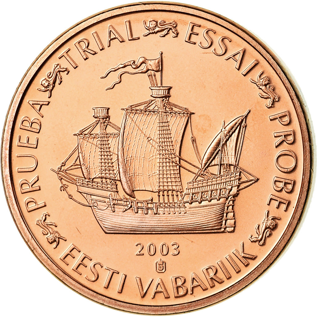 Estonia, 

2 céntimos de euro, 

2003